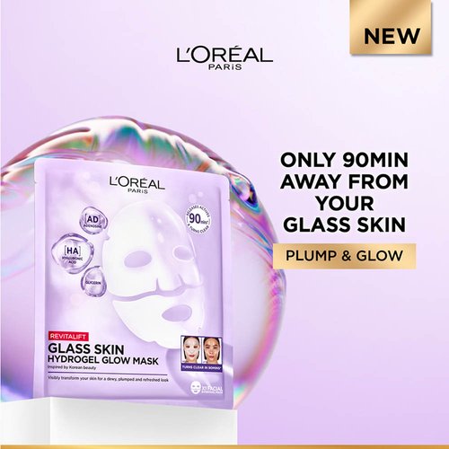 2 REVITALIFT GLASS SKIN HYDROGEL GLOW MASK 1PC